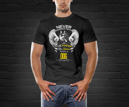Woman with dog funny T-shirt